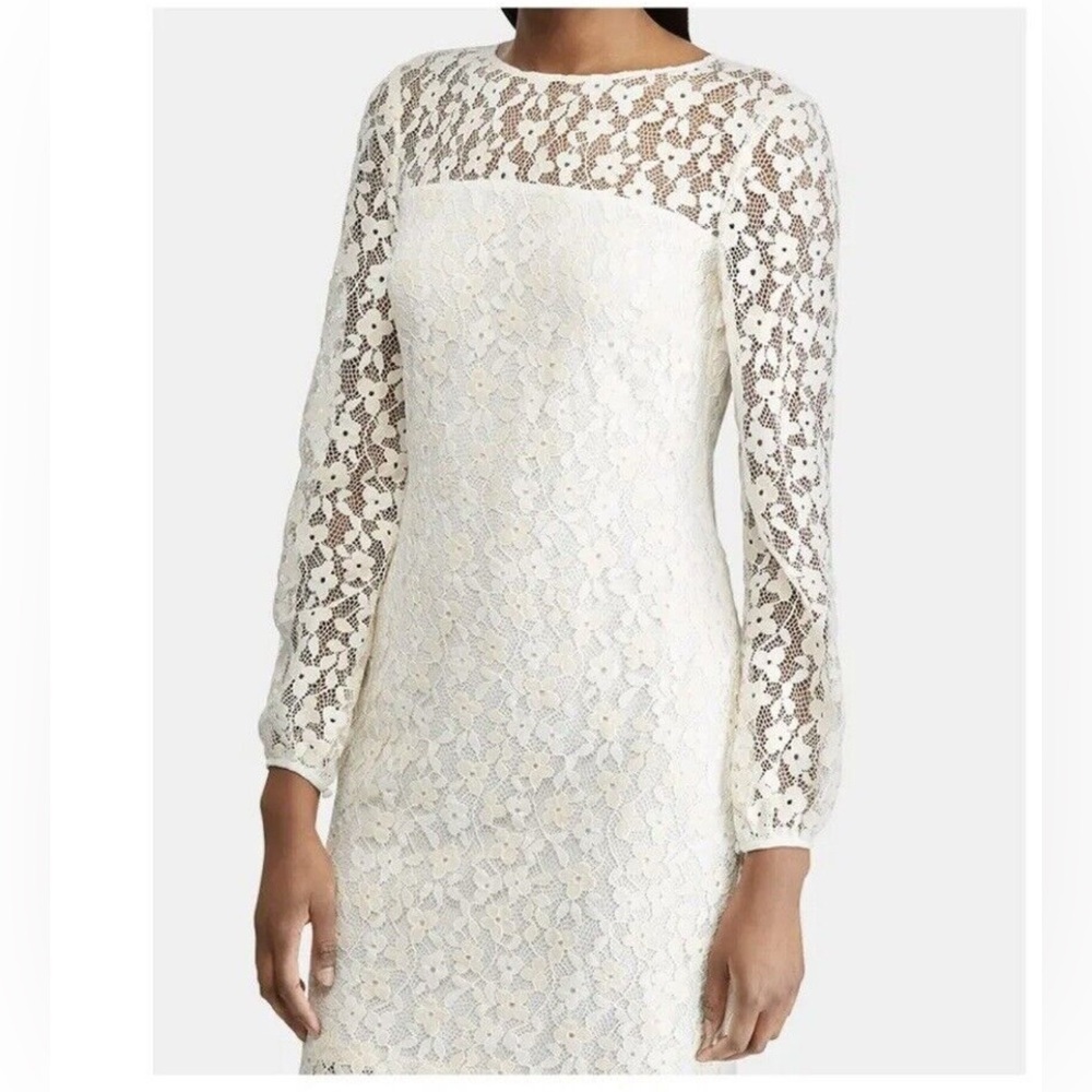 Ralph Lauren Elegant Cream Lace Dress 4